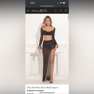 Doja Two Piece Set in Black Sequin